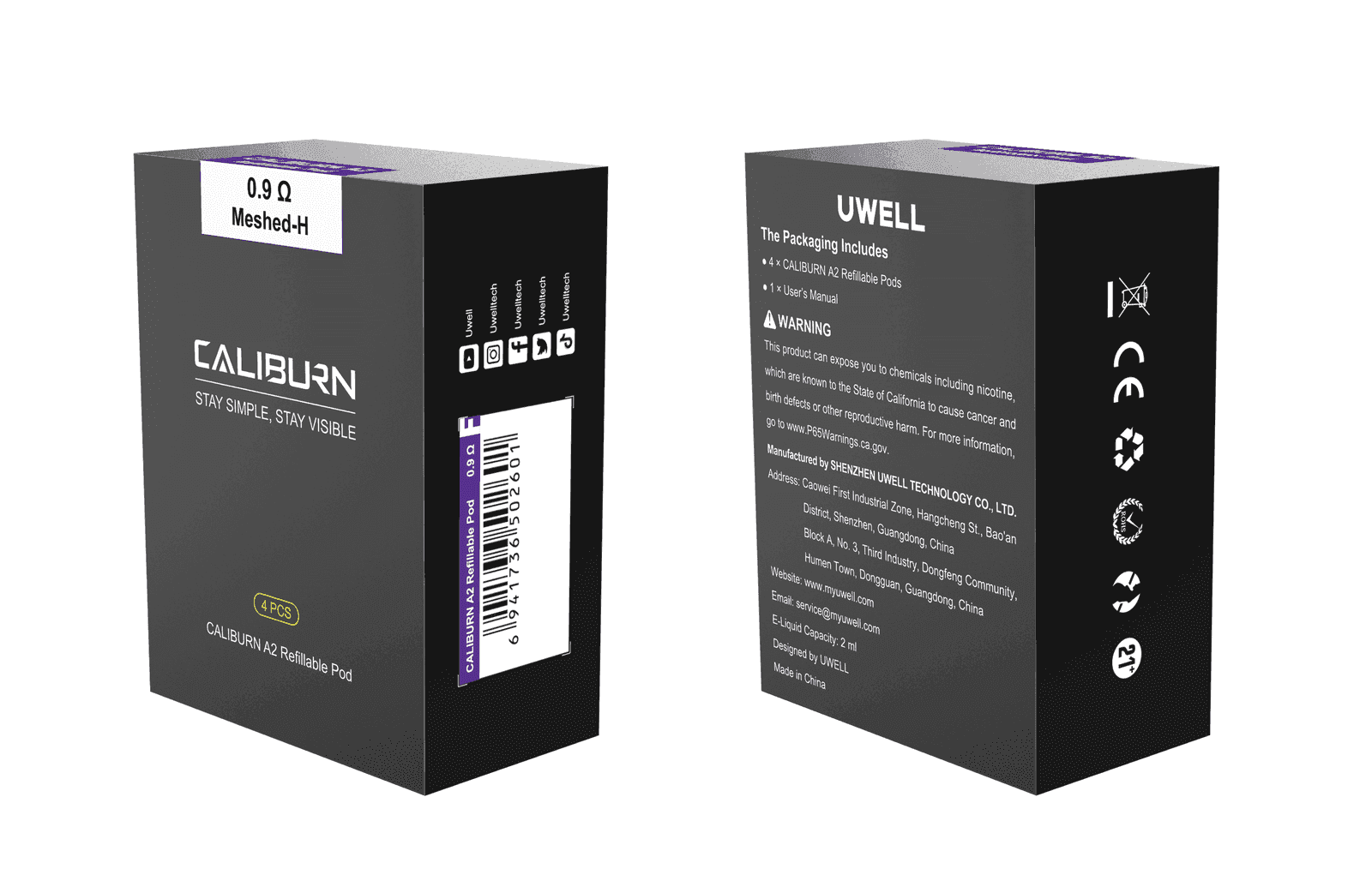 Uwell Caliburn A2咖哩棒A2電子煙主機官網評價說明書:圖片 3